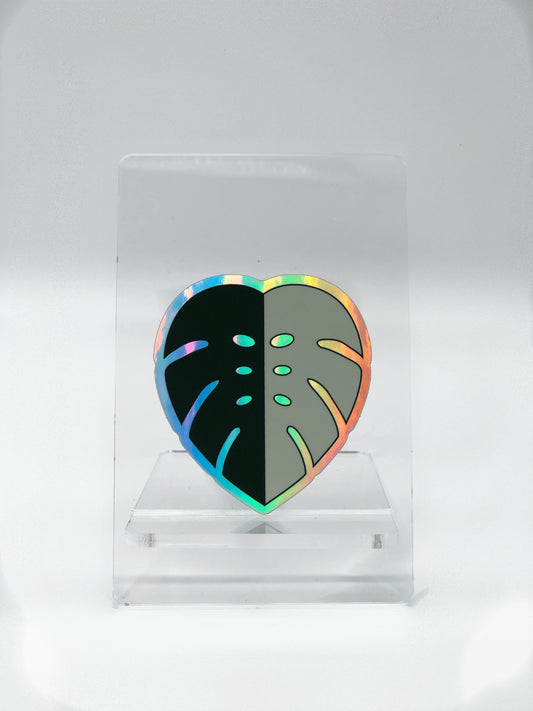 Monstera Albo Holographic Sticker