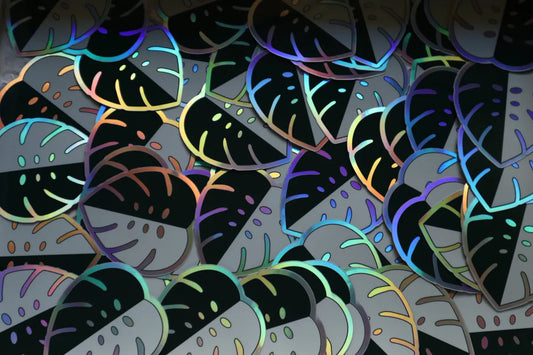 Monstera Albo Holographic Sticker