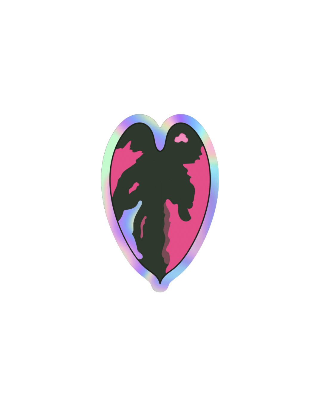 Philodendron Pink Princess Holographic Sticker